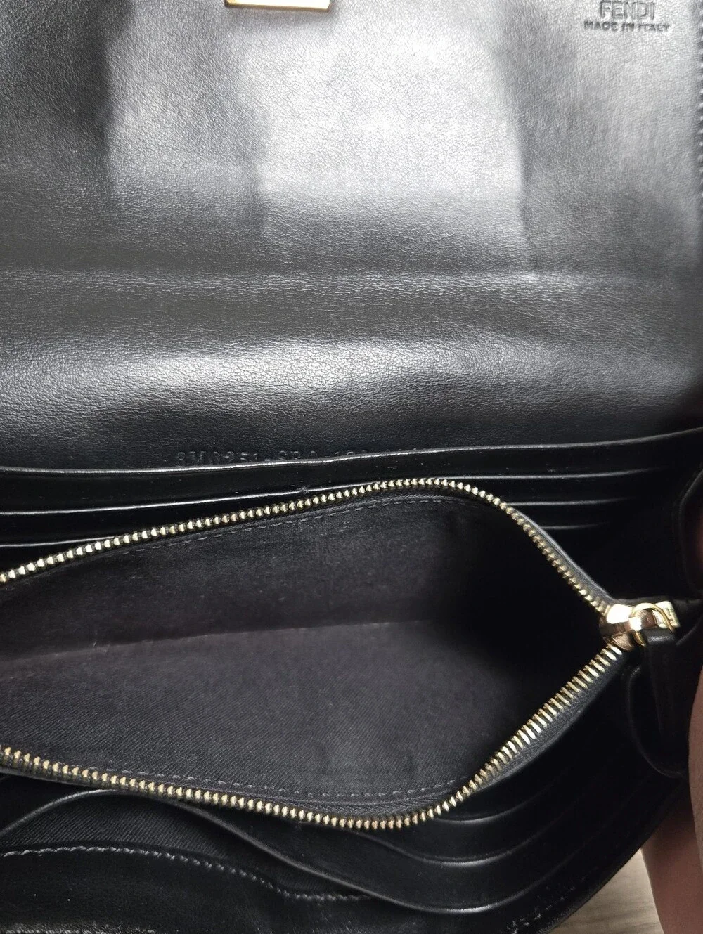 Fendi Roma Continental Black Leather Long Wallet Authentic 8M0251